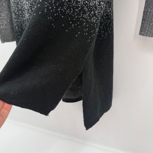 Apt 9 Sweater Women 0X NEW Black Silver Metallic Long Sleeve Knit Pullover Top - Picture 5 of 12
